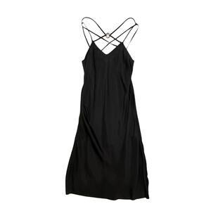 PRIVATE POLICY New York Black 100% Silk Midi Slip Dress - Size XS